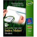 Avery Dennison Avery Eco-friendly Index Divider, Print-on, 8.5"x11", 12 Tabs, 5 Sets, White/White 11582